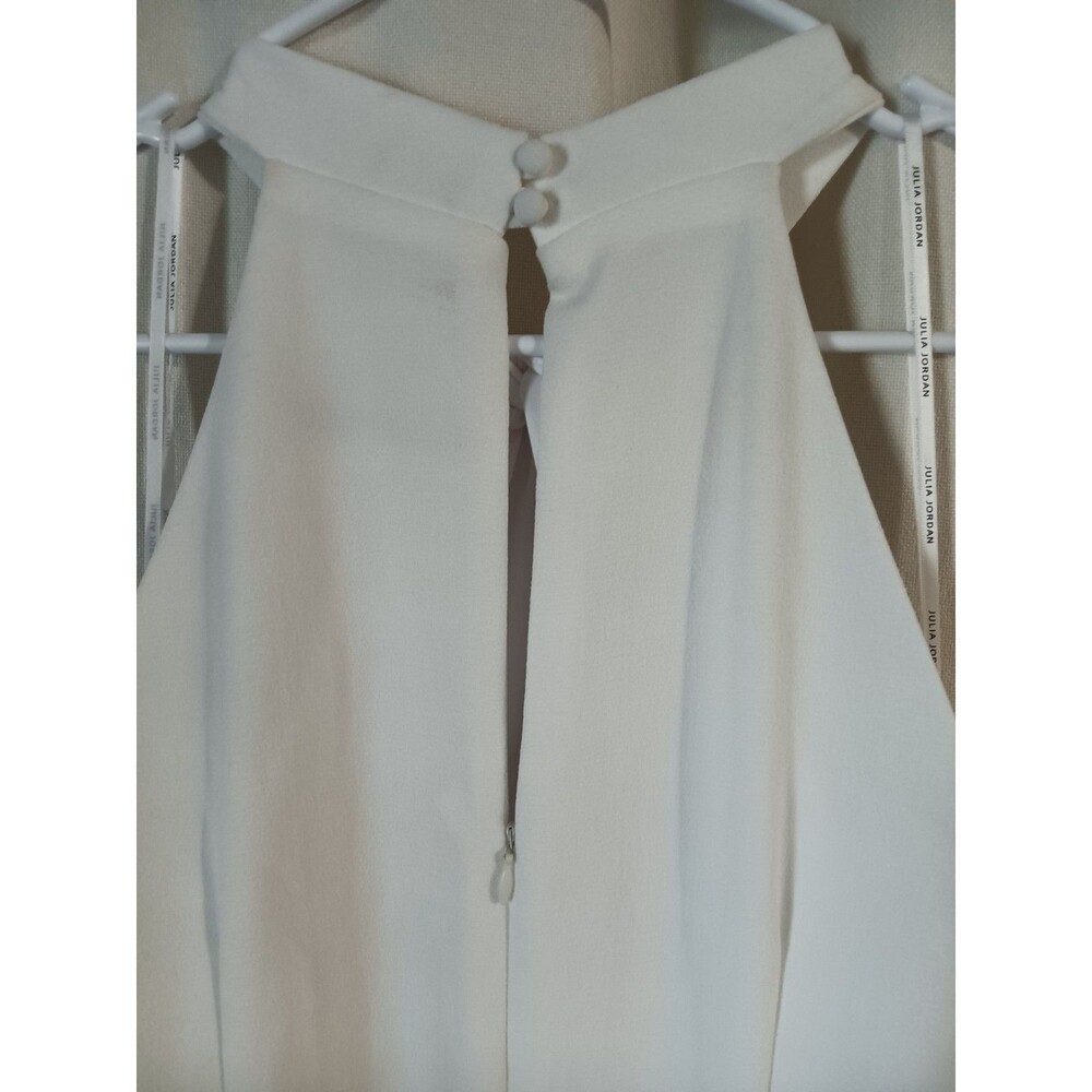 Julia Jordan Sz 8 Twist Halter Neck Jumpsuit  Sleeveless Keyhole Pocket Stretch - Picture 7 of 11